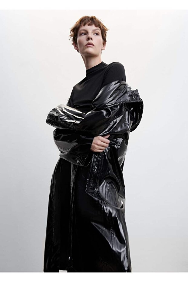 Rugan Görünümlü Kapüşonlu Parka - 6