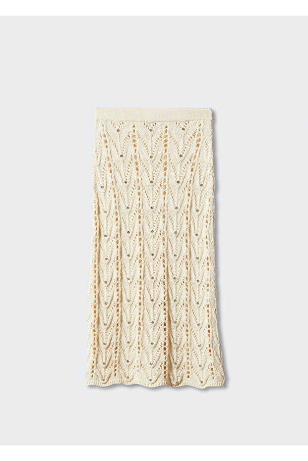 Stras detaylı triko etek - 3