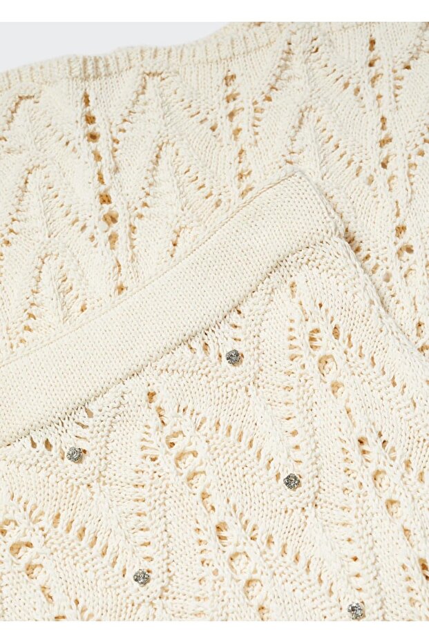 Stras detaylı triko etek - 7