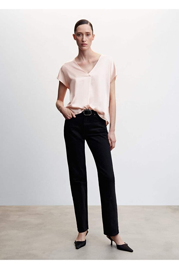 Satinhemd mit V-Ausschnitt - 2