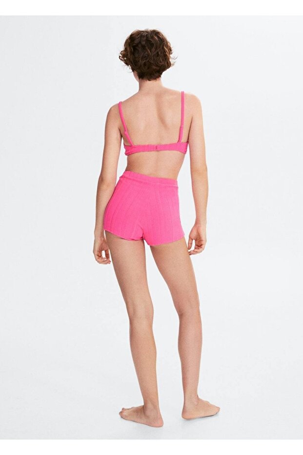 Çizgili Dokulu Şort - 4