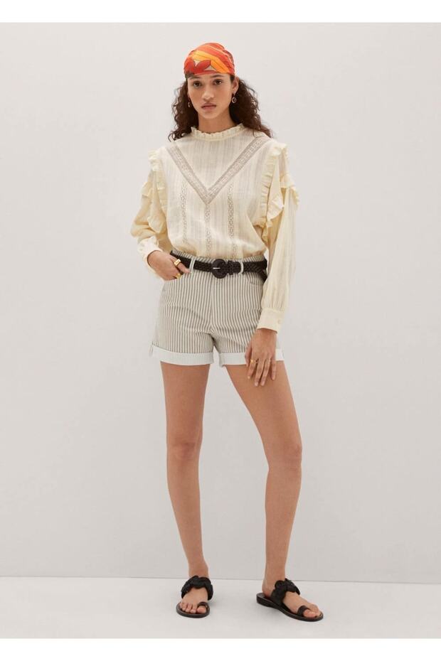 Mom-fit denim şort - 2