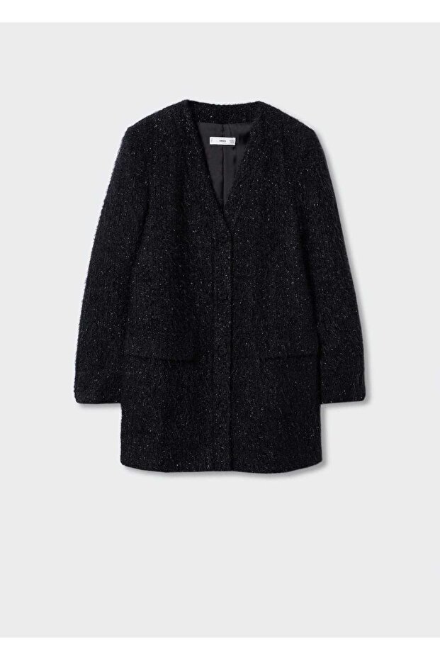 Kürk Görünümlü Triko Palto - 3