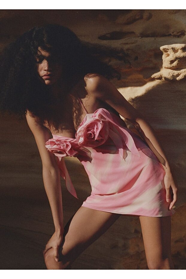 Çiçekli Maksi Elbise - 7