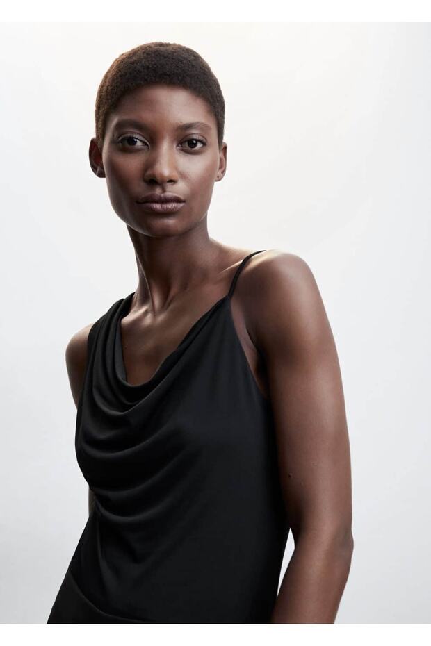 Drape Yaka Asimetrik Bluz - 7