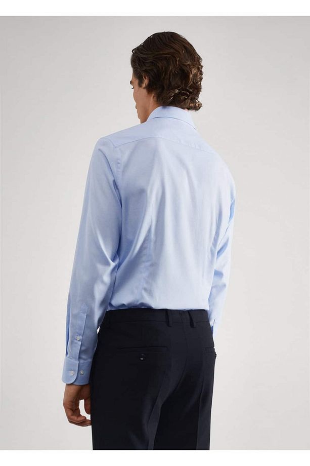 Mikro Desenli Slim Fit Kumaş Gömlek - 4