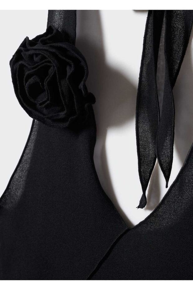 Çiçek Detaylı Bluz - 5