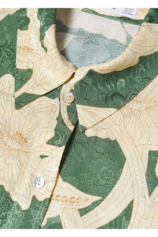Çiçek Desenli Gömlek - 5
