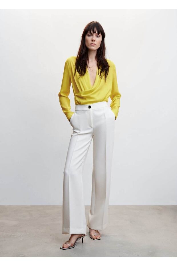 Drape Kruvaze Yaka Bluz - 2