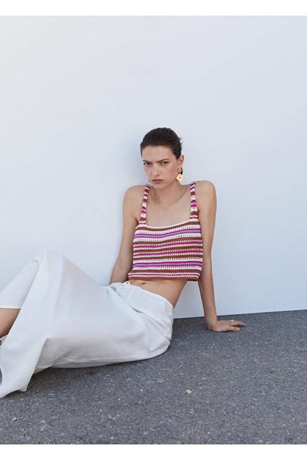 Kroşe cropped bluz - 5