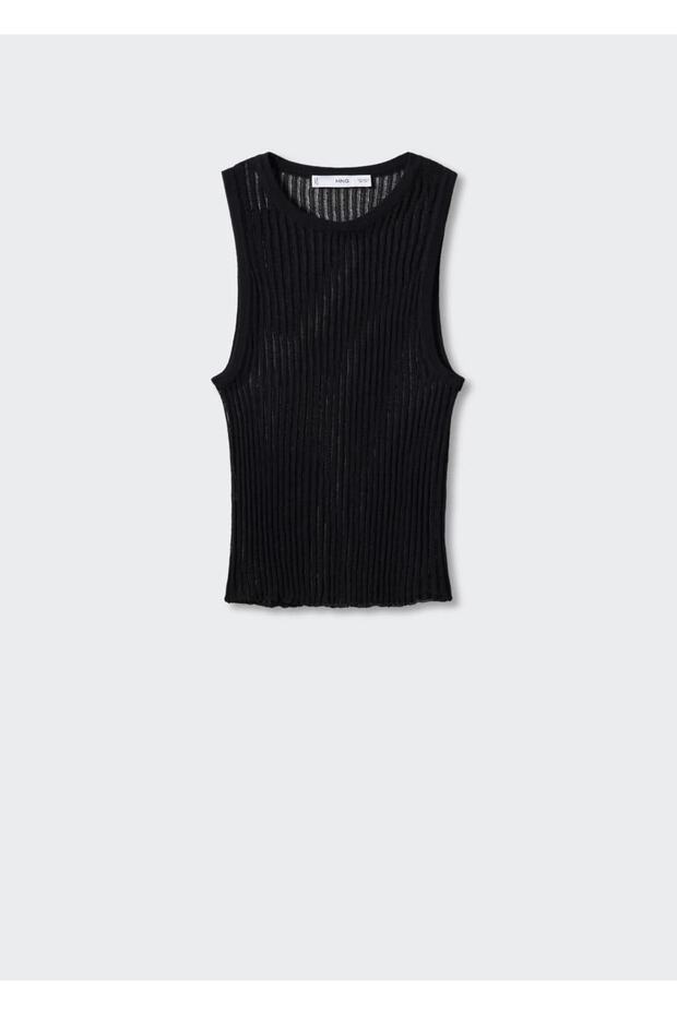 Bluse aus perforiertem Rippstrick - 3