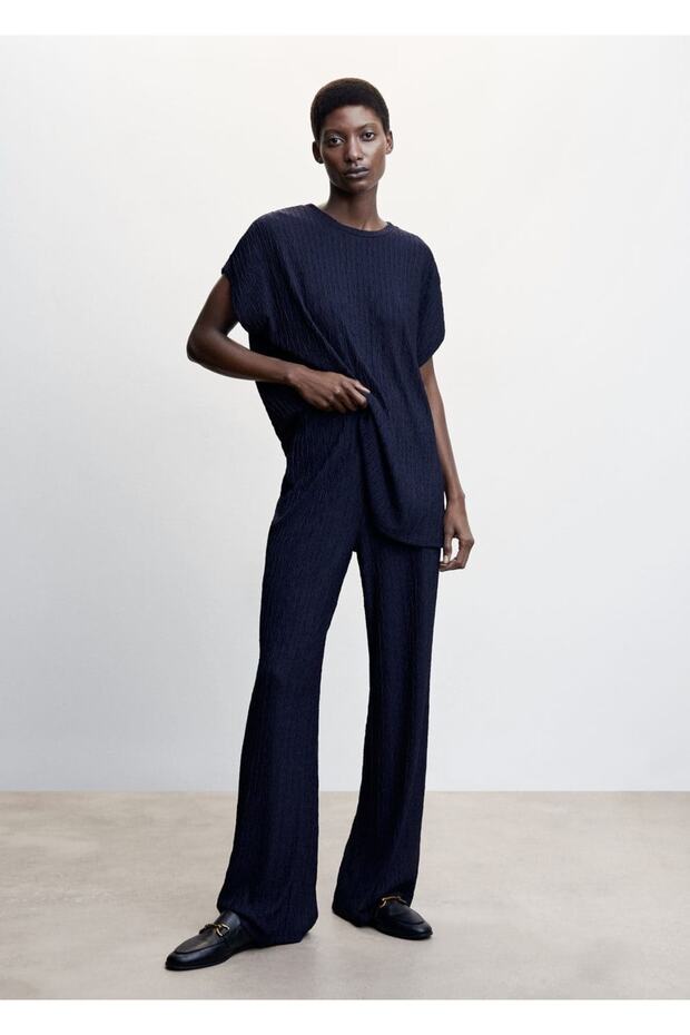 Teksturirane palazzo pantalone - 2