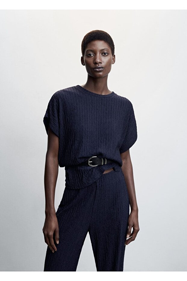 Teksturirane palazzo pantalone - 7