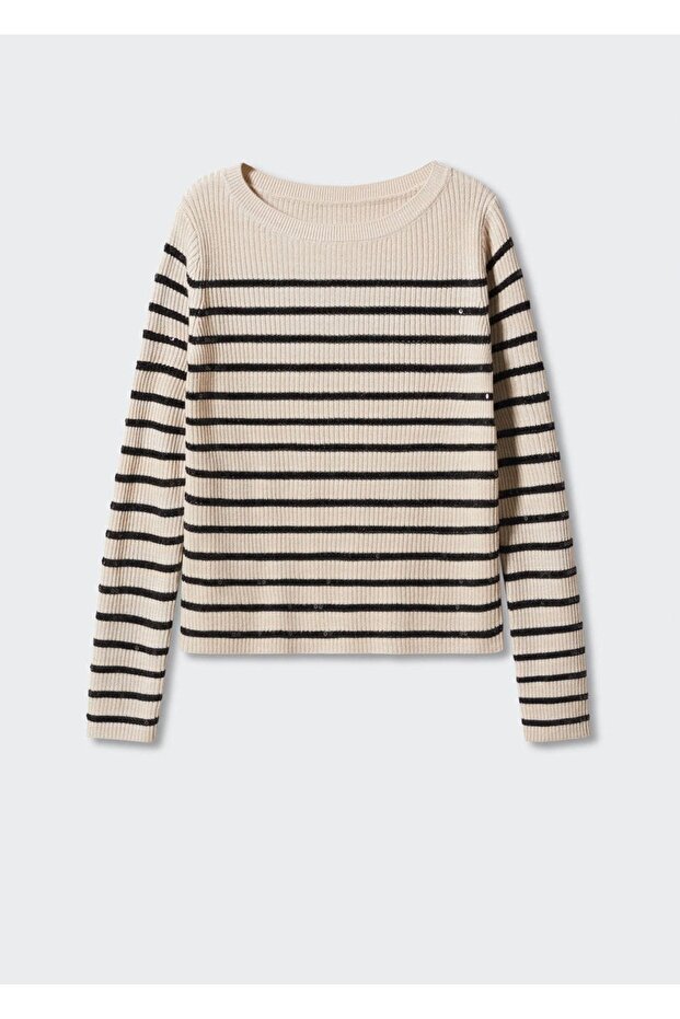 Payetli Çizgili Kazak - 3