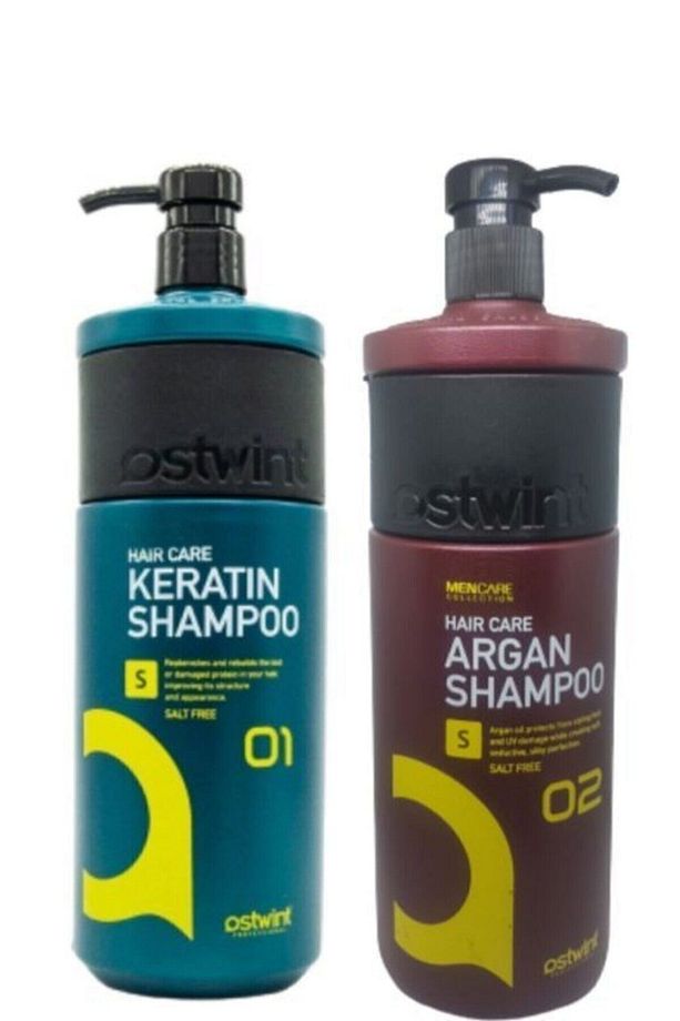 Tuzsuz Sülfatsız Keratinli Saç Bakımı Şampuanı1000ml& Arganyağlı Tuzsuzşampuan 1000ml - 1
