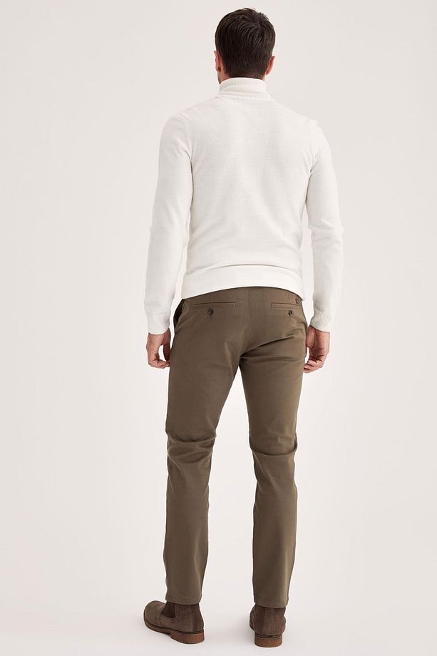 Regular Fit Basic Pamuklu Chino Pantolon - 5