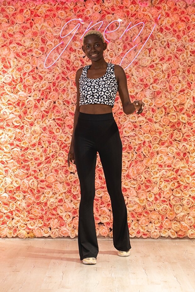 White/black Leopard Pattern Digital Printed Basic Bustier - 5