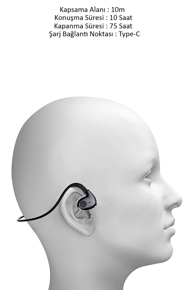 Kemik Iletimli Kablosuz Bluetooth 5.2 Kulaklık Gürültü Azaltma Özellikli - 2
