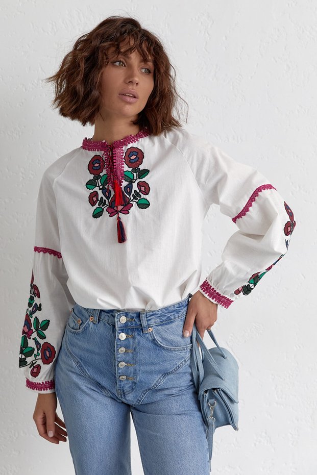 Women's New Season Tasseled Bohemian Vintage Embroidered Authentic Blouse
