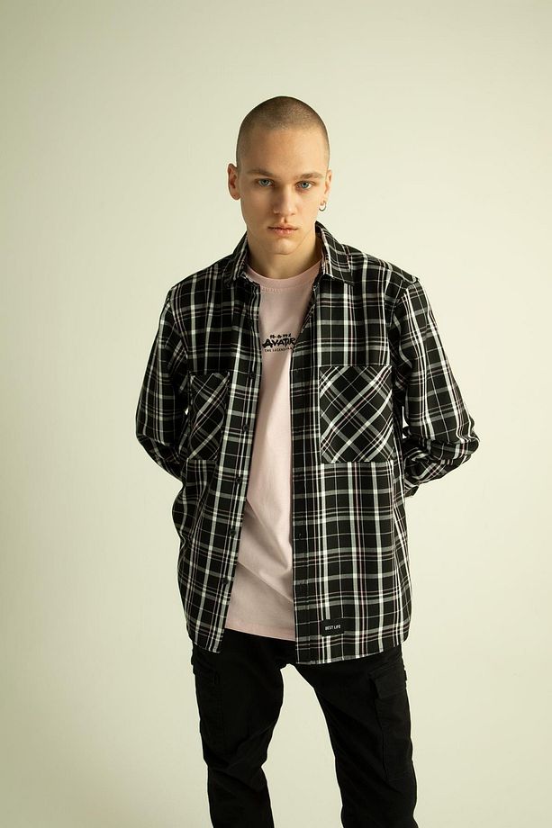 Coool Regular Fit Ekose Desenli Twill Uzun Kollu Gömlek - 4