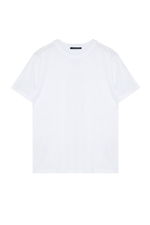 Czarno-biała koszulka z krótkim rękawem, dopasowana, 100% bawełna, zestaw 2 sztuki TMNSS19BO0075 - 3