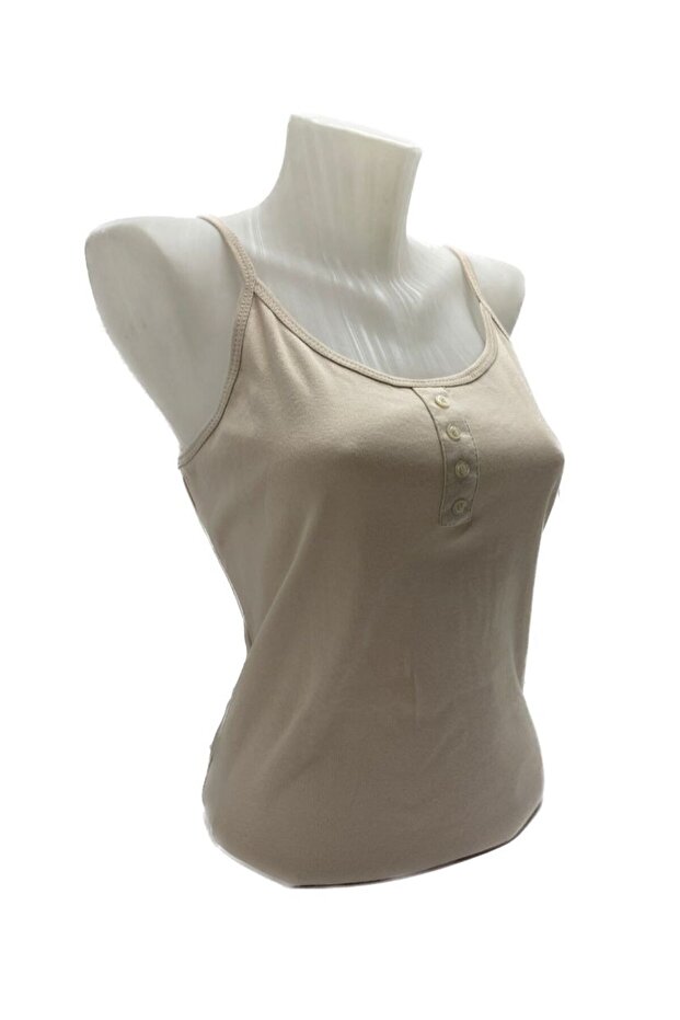 COTTON COTTON STRING WOMEN'S COMBED MOM BLUZ WITH CUTTON BUTTON BUTTON