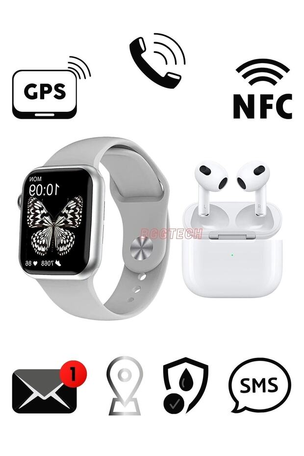 Iphone 11 Pro Max Uyumlu Dtno1 Watch 7 Pro Max Akıllı Saat Tws 3.nesil Bluetooth Kulaklık - 1