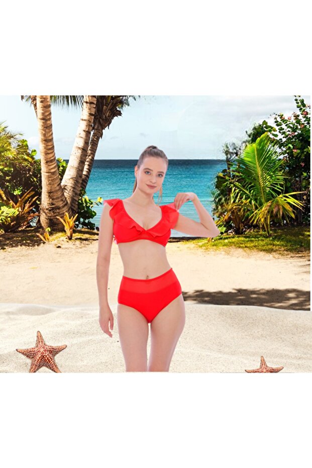 مجموعة بيكيني بفيونكة رفيعة وحزام رفيع - 1