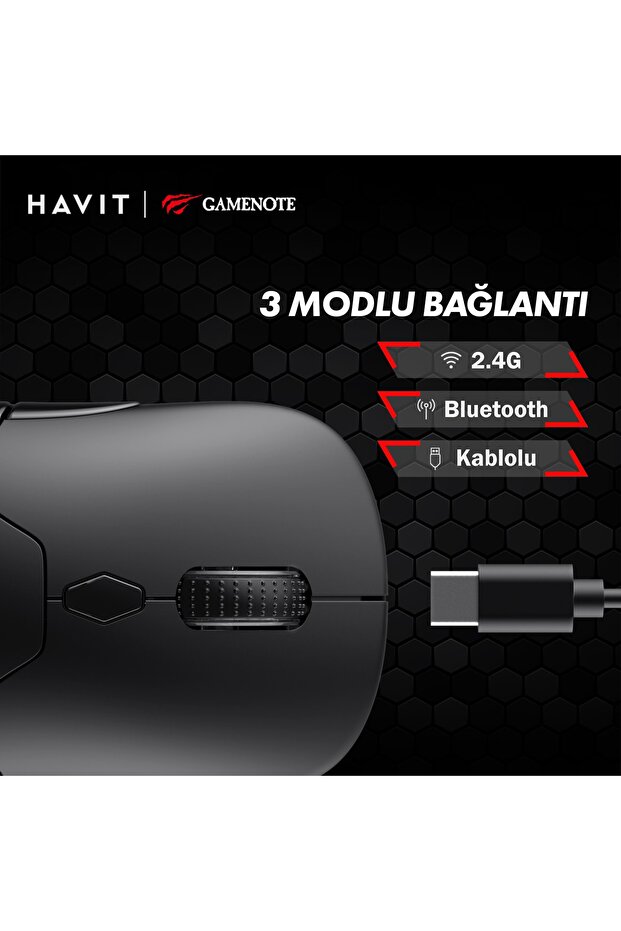 Gamenote MS963WB RGB Wireless Kablosuz Modüler Profesyonel Gaming Mouse - 4