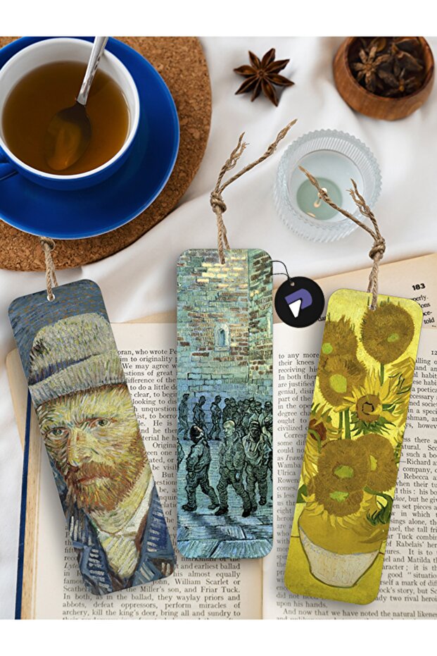 Van Gogh Metal Bookmark Set - Triple Artistic Design - Circle of Prisoners, Gift for Book Lovers