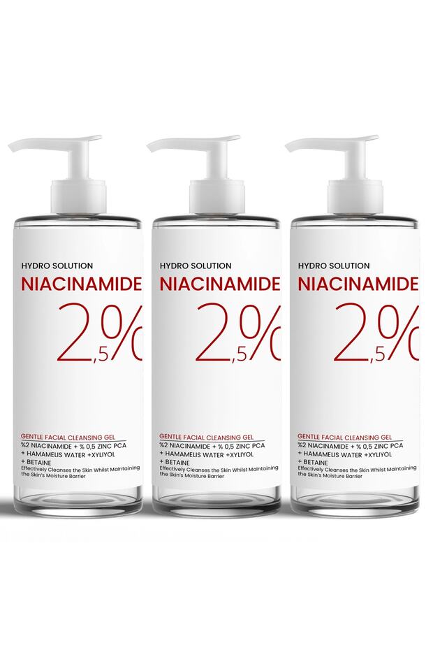 Hydro Solution %2 Niacinamide + %0,5 Zinc PCA 3'lü Temizleme Jeli Paketi 200 ML x3 - 1