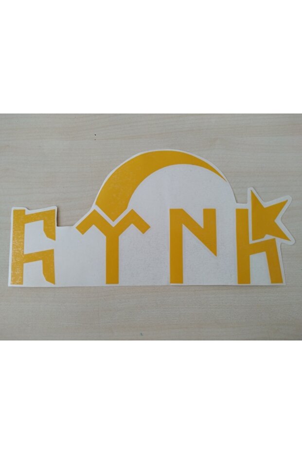 GOKTURKÇE TURKISH STICKER Yellow 26,5x12,5cm TURKISH WRITING - TURKISH LABEL - TURKISH STICKER
