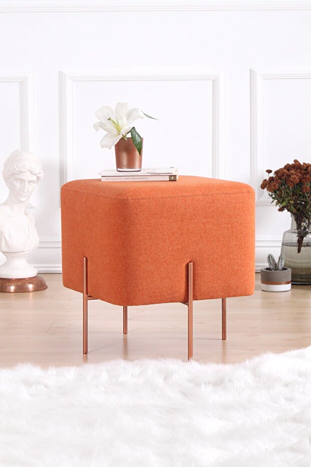 Copper Puf - Kare Turuncu - 1