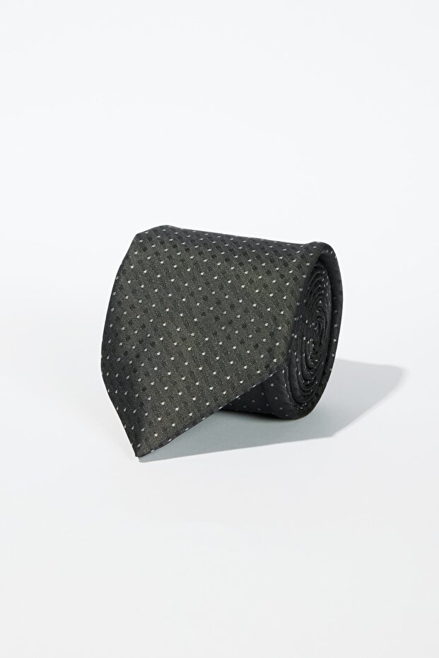 Men's Anthracite-Grey Patterned Tie
