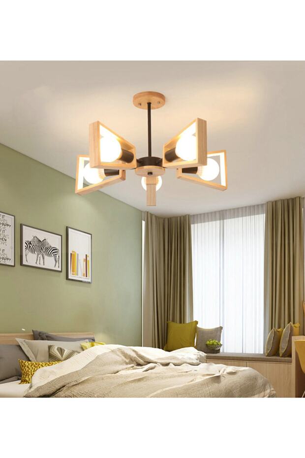 WoodMill Ahşap Avize - 1