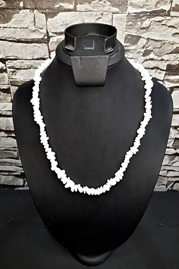 White Onyx Broken Natural Stone Necklace