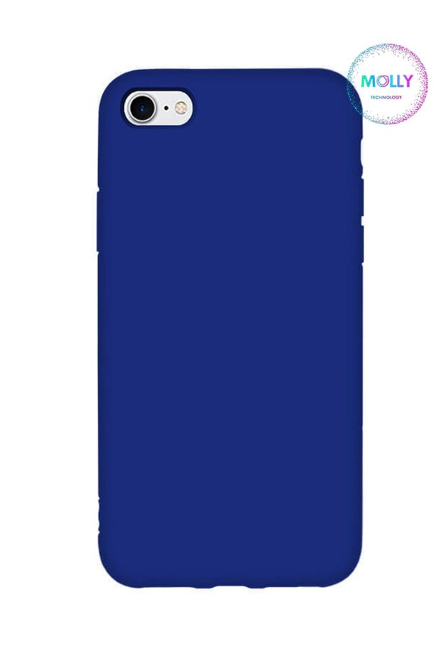 حافظة سيليكون مخملية باللون الأزرق المتوافق مع هاتف iPhone 7