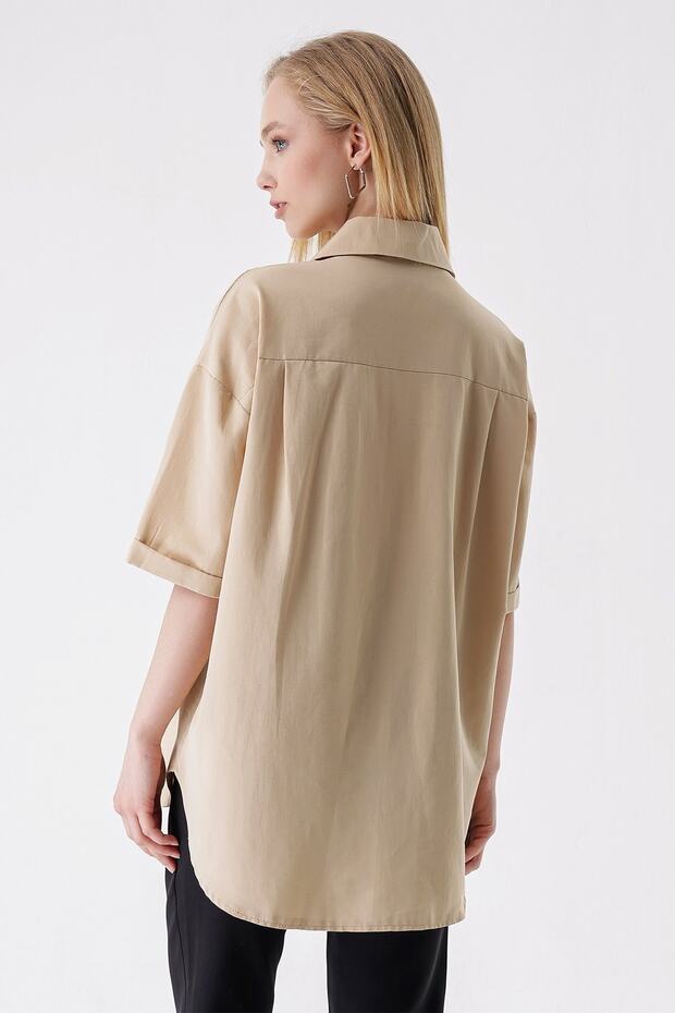 Kısa Kollu Oversize GÖMLEK - 4