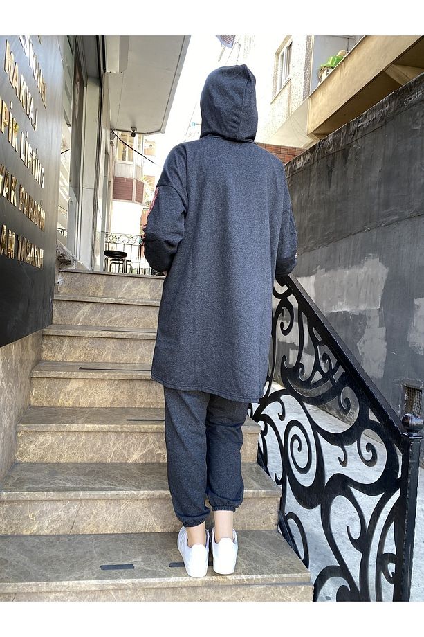 Oversize Model Tesettür Eşofman Takımı - 6