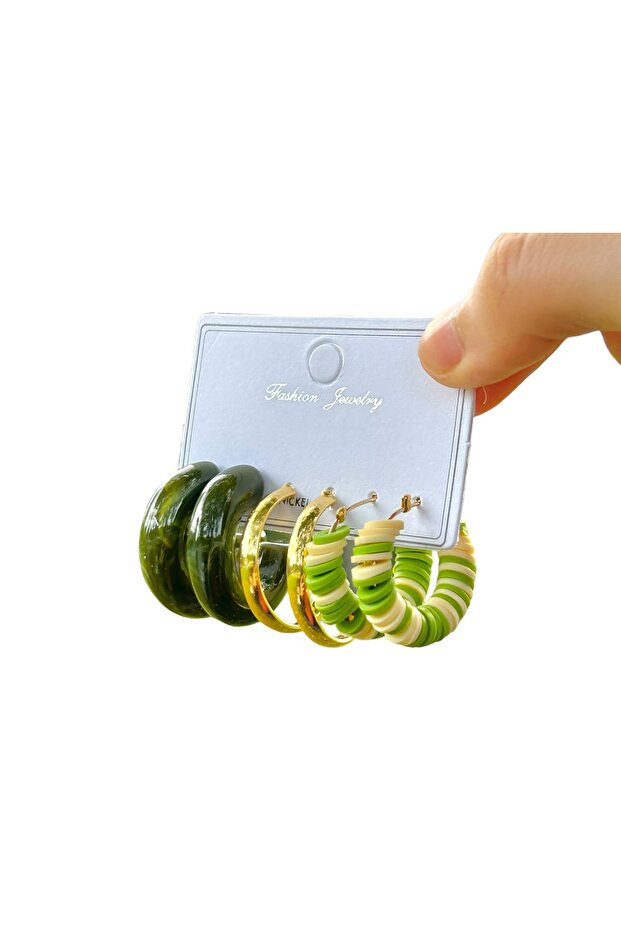 3lü Halka Çoklu Set Küpe - 2