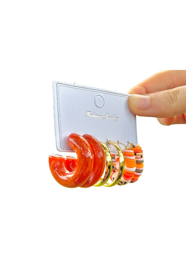 3lü Halka Çoklu Set Küpe - 1