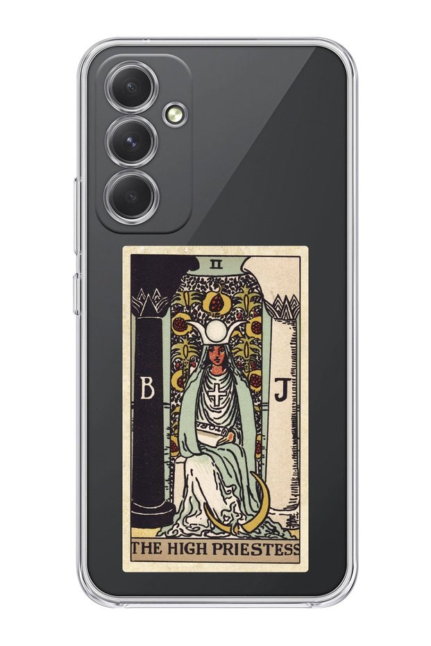 Galaxy A54 5g Compatible the High Priestess Tarot Patterned Transparent Phone Case