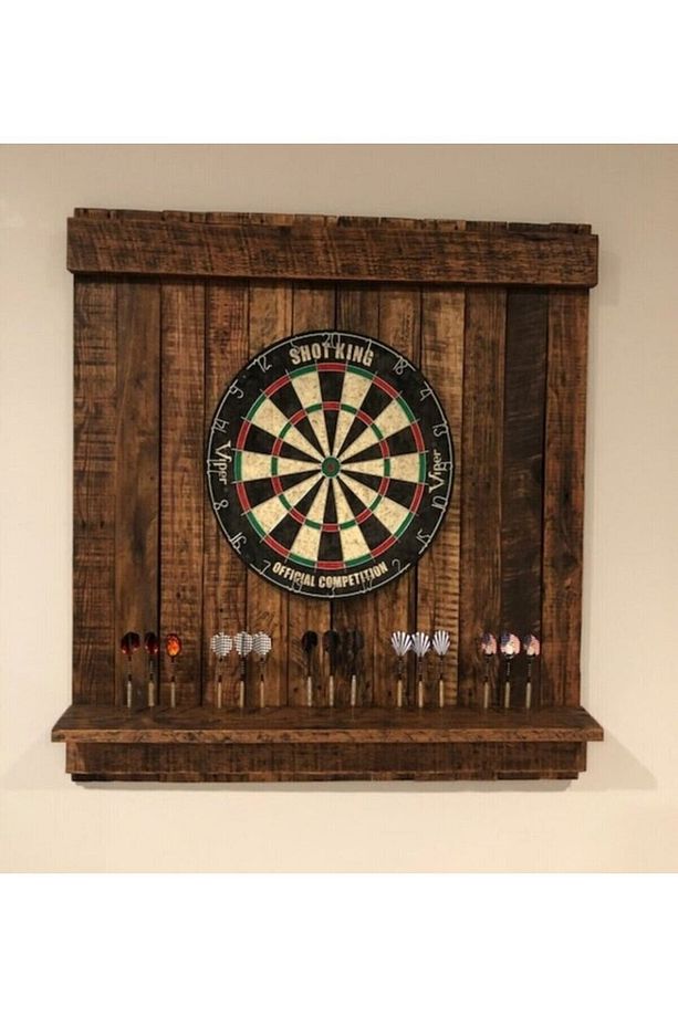 Ahşap Dart Tahtası , 95x95 Cm , Ahşap Dart Arkalığı, Ahşap Dart Dolabı - 3