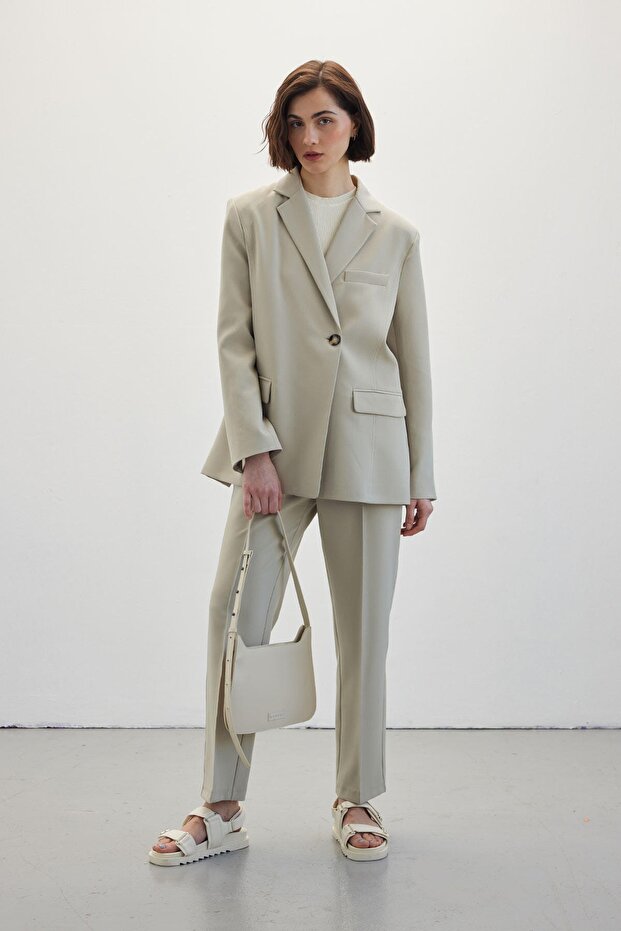 Single Button Blazer Jacket Çağla - 6