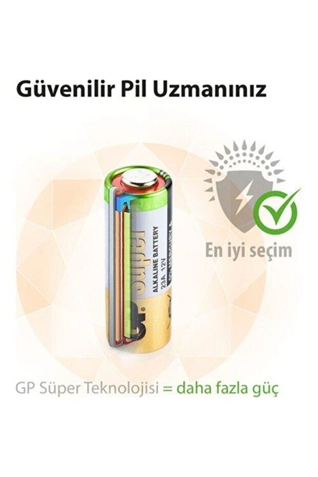 12v 23a Alkalin Yüksek Voltaj Tekli Kumanda Pili (Mn23) 1 Adet - 5