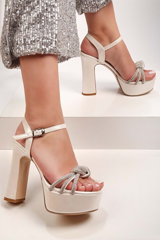 Női Stella Pearl Skin Stone Platform sarkú cipő - 1
