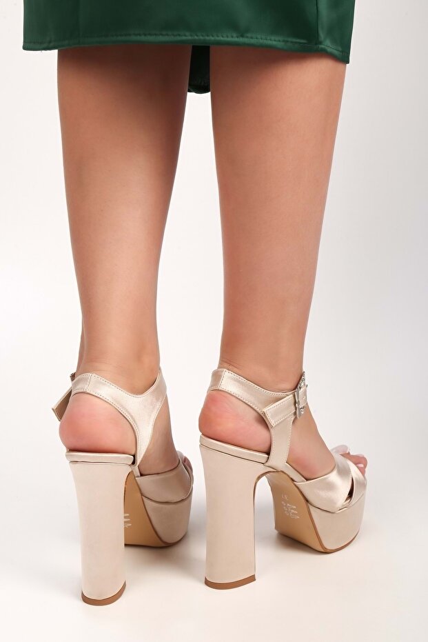 Női Pier Ten Satin Platform sarkú cipő - 3