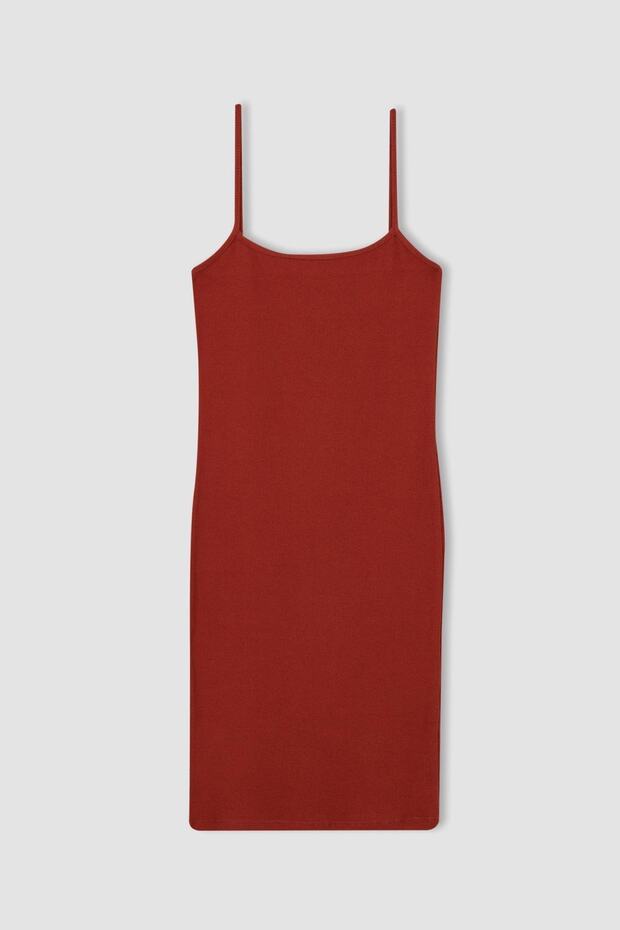 Regular Fit Askılı Yazlık Mini Elbise - 3