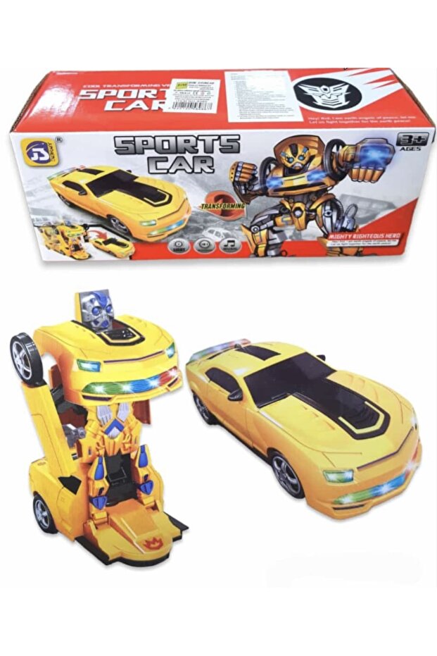 Robot Araba Dönüşebilen Oyuncak Pilli Çarp-dön Araba - 3
