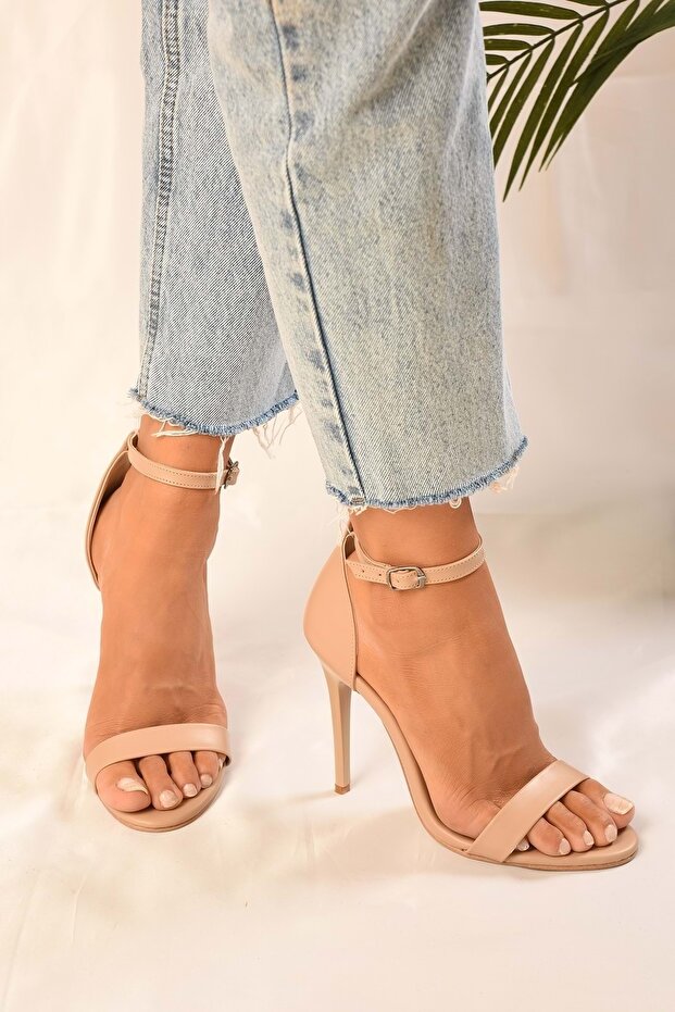 Női Midia egypántos bőrsarkú cipő - 3